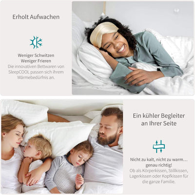 SleepCOOL Seitenschläferkissen mit Kühleffekt 40x145cm, Cool.Wave - Premium Körperkissen, Body Pillo