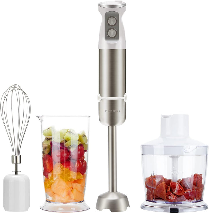 Inkbird Stabmixer Set, 4 in 1 Elektrische Stabmixer mit 6 sechs einstellbaren Stufen, 600 Watt Pürie