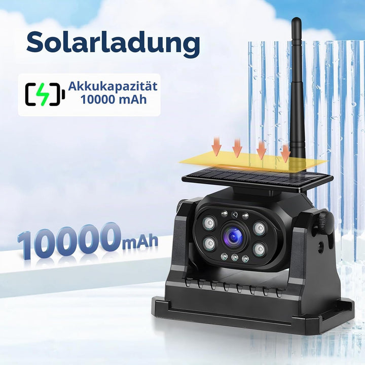 Podofo Drahtlose Rückfahrkamera Stabiles WiFi, 1080P Rückfahrkamera mit Wasserdicht, Solaraufladung,