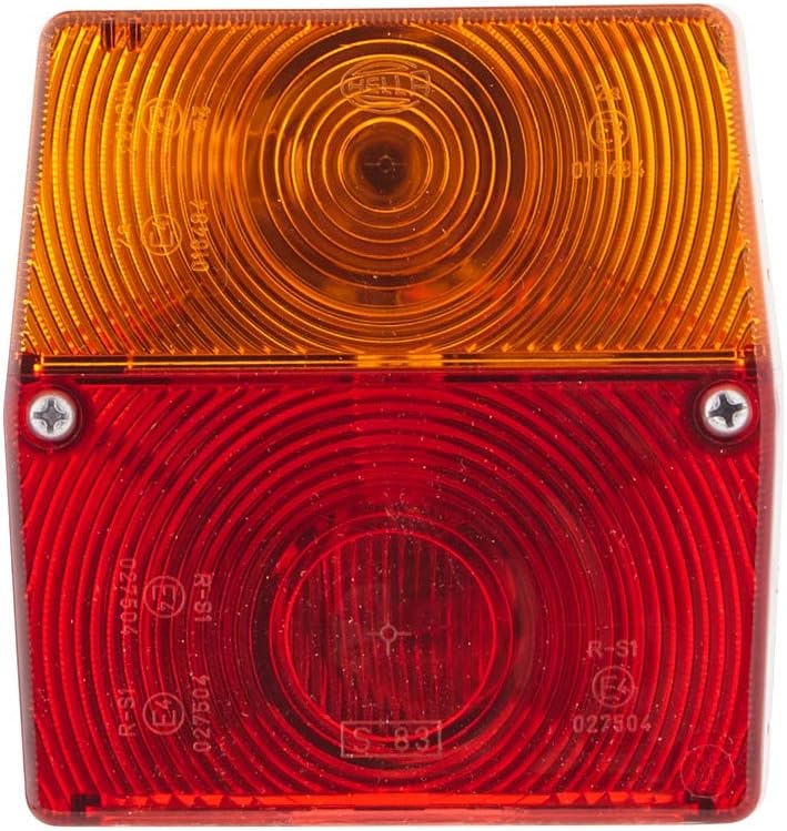 HELLA Rückleuchte - Glühlampe - 12V / 24V - Anbau/geschraubt - ECE - Lichtscheibenfarbe: rot/gelb -