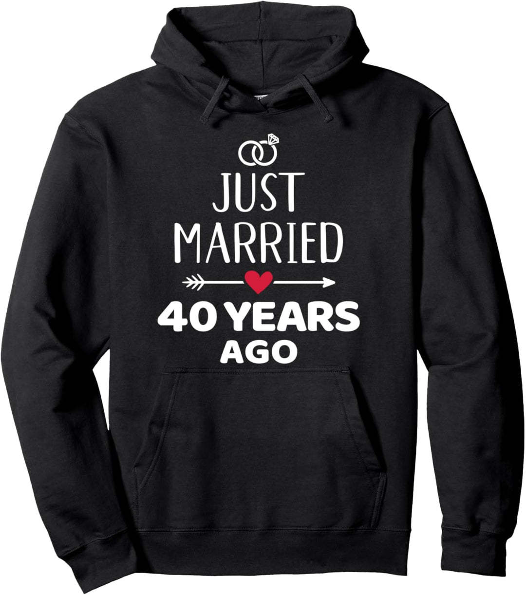 Just married 40. Hochzeitstag Pullover Hoodie