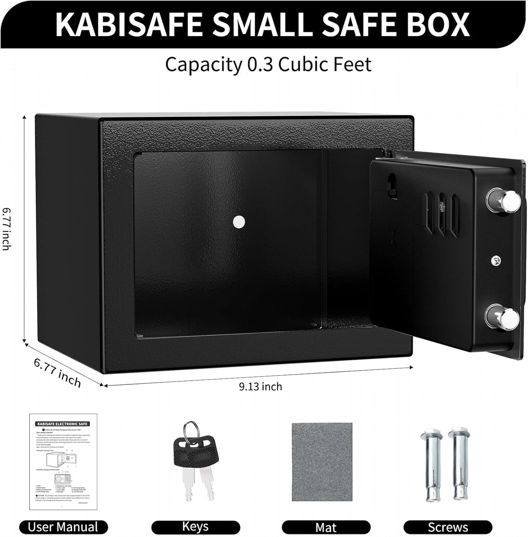 Digitaler Safe 6,8 l, kleiner Tresor für Zuhause, elektronische Sicherheitskassette, Wandtresor fürs