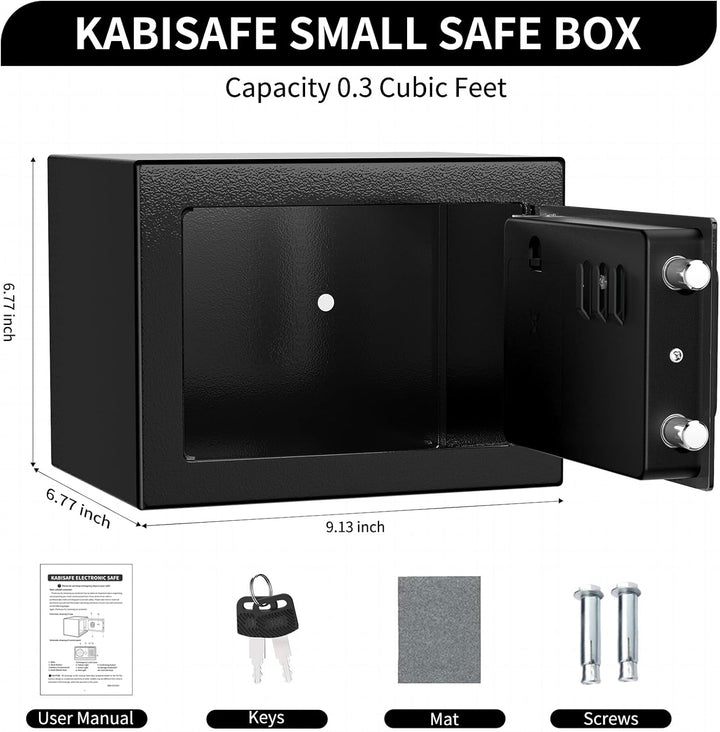 Digitaler Safe 6,8 l, kleiner Tresor für Zuhause, elektronische Sicherheitskassette, Wandtresor fürs