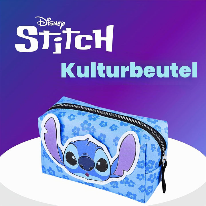 Disney Stitch Kosmetiktasche, Reise-Kosmetiktasche mit Blumenmuster, Geschenk für Mädchen, Frauen un