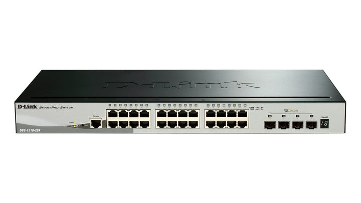 D-Link DGS-1510-28X/E, 28-Port Layer 2/3 Smart Managed Gigabit Stack Switch (24x 10/100/1000 Mbit/s
