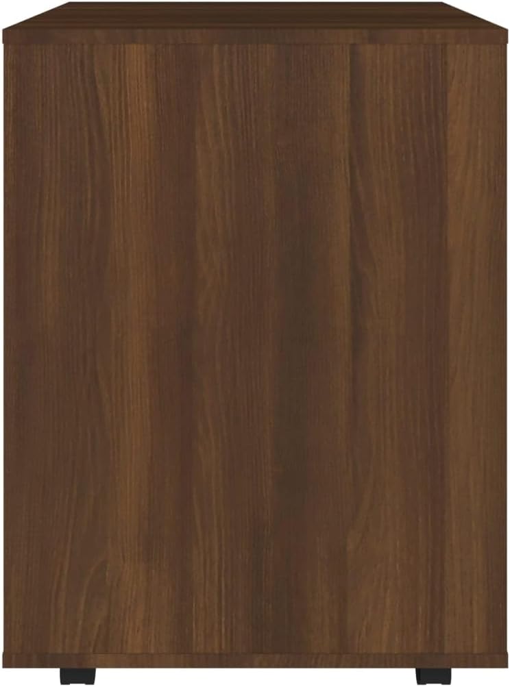 prissent Mobiler Aktenschrank Lagerschrank aus Holzwerkstoff Beistellschrank mit Rollen für Wohnzimm