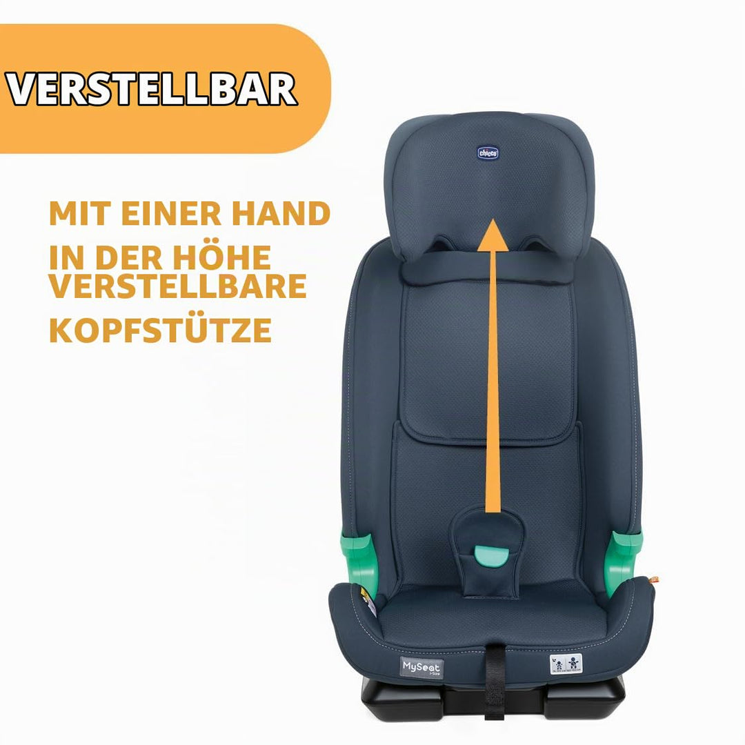 Chicco MySeat, Autositz, mit Isofix-System, Verwendung mit Integrierten Gurten und mit Autogurten, L