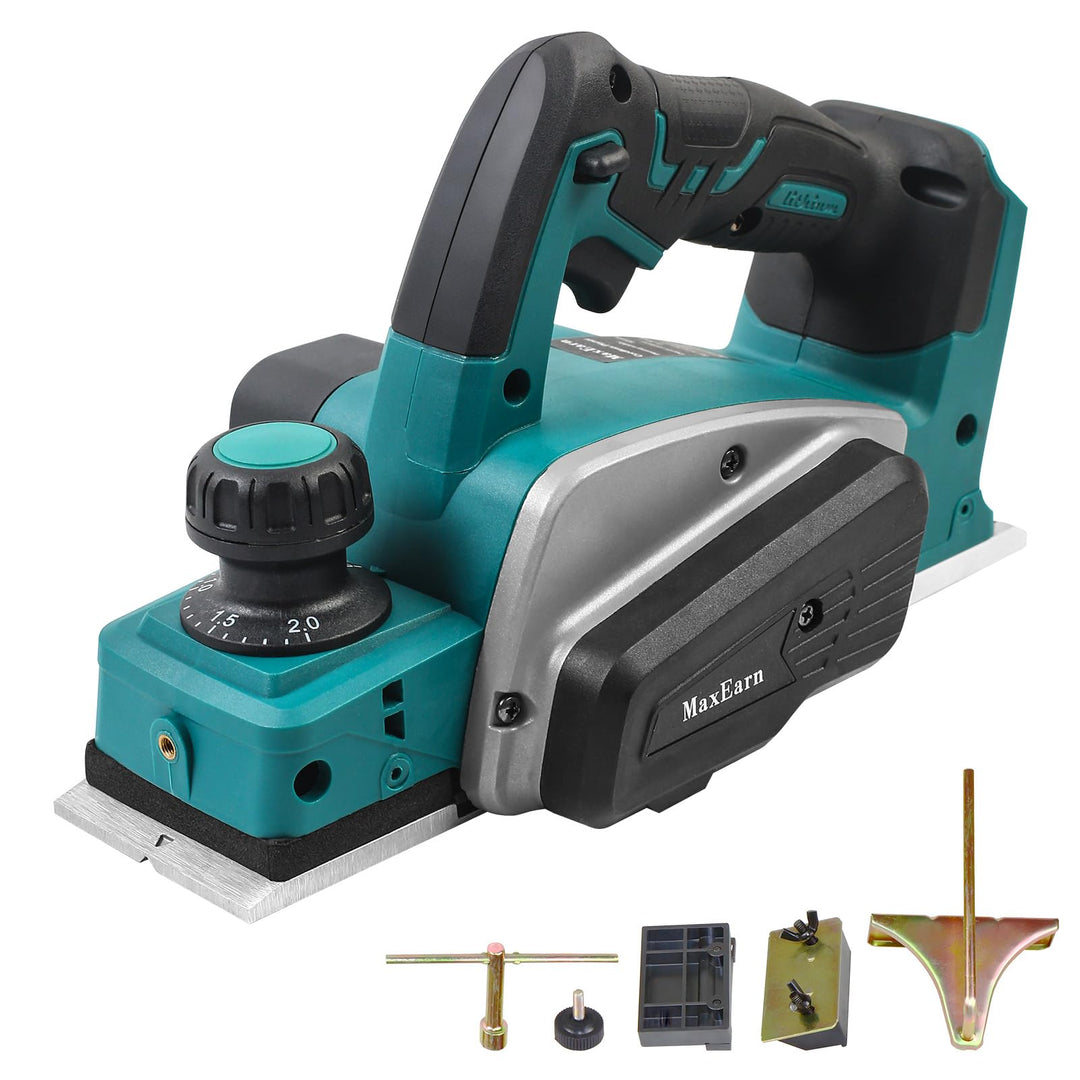 MaxEarn Akku Elektrohobel Holz, Automatischer Kabelloser Hobel für Makita 18V Akku, 82 mm Hobelbreit