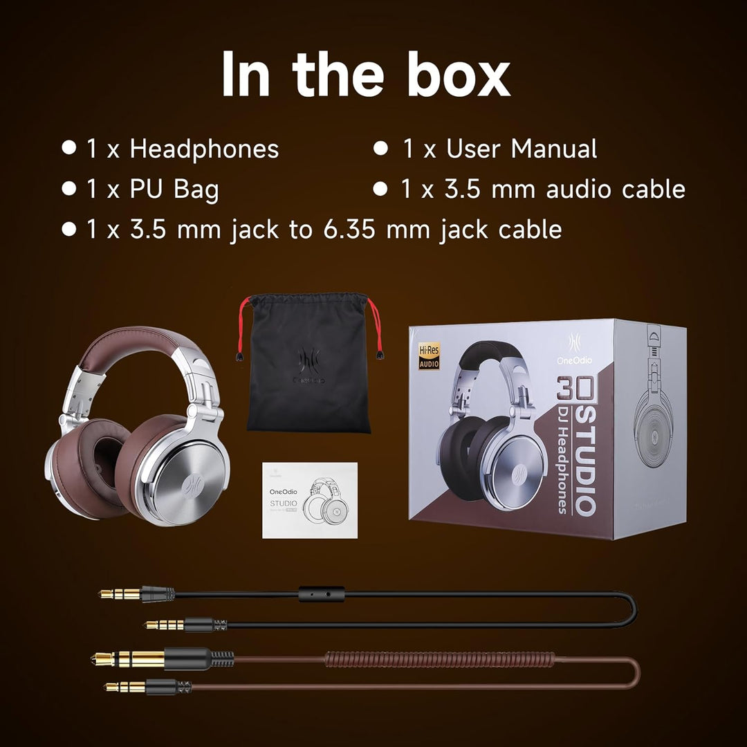 OneOdio Pro30 Over-Ear Kabelgebundener DJ-Kopfhörer SCHWARZ, SCHWARZ