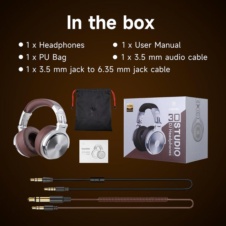 OneOdio Pro30 Over-Ear Kabelgebundener DJ-Kopfhörer SCHWARZ, SCHWARZ