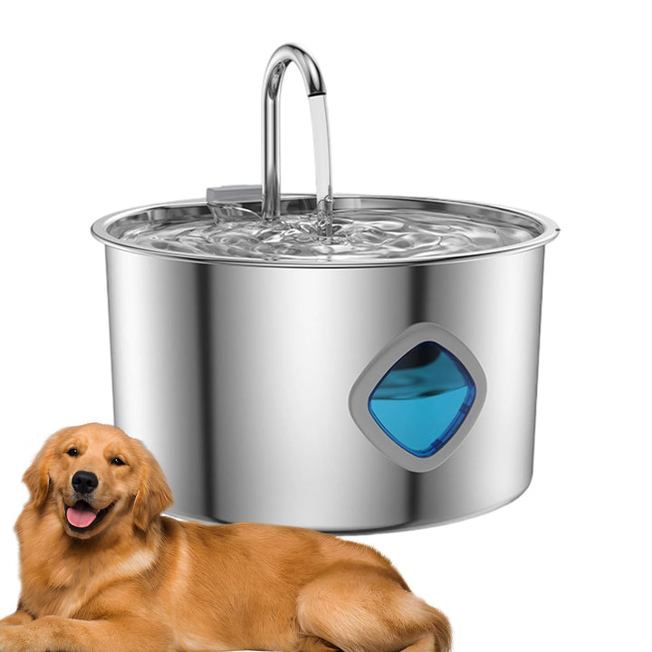 Cat Water Fountain, 3.2L Drinking Dispenser, Stainless Steel Bowl, Automatic Sturdy Design, Easy Cle