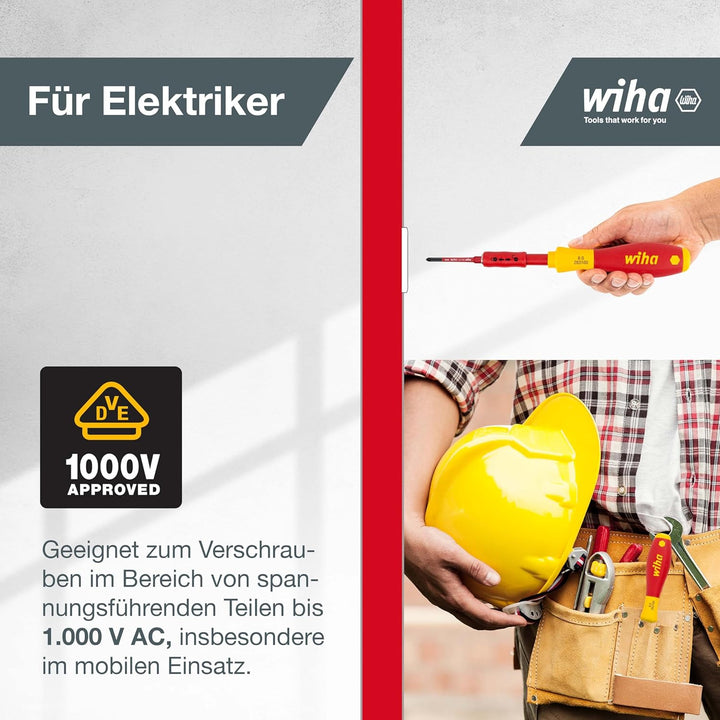 Wiha Schraubendreher und Bit Set slimVario (36068) 17 tlg. in Falttasche | VDE Elektriker | ( Schlit
