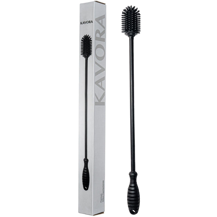 Flaschenbürste Extra Lang 38cm – KAVORA | Silikon, Edelstahlkern, kein Rost, kein Geruch, LFGB-Zerti