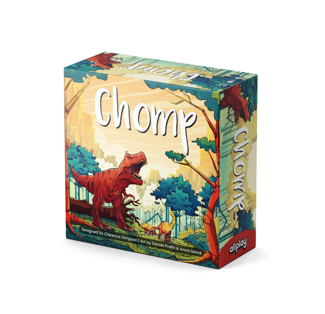 Allplay Chomp - Dinosaur Drafting Game | Tile-Laying Strategy Game for 1–4 Players | Fast-Paced, Fam