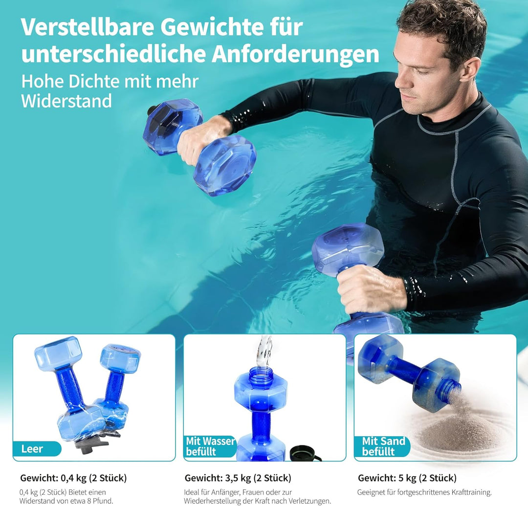 Wassergewichte für Poolübungen, verbesserte PE-Wasserhanteln, Poolwiderstand, Wasser-Aerobic-Ausrüst