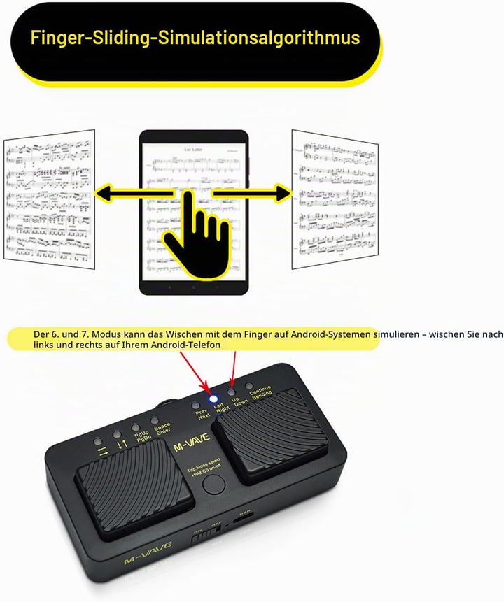 Btuty CUBE TURNER PRO Wiederaufladbare Drahtlose Smart Control Pedal MIDI Page Turner Pedal Music Sh