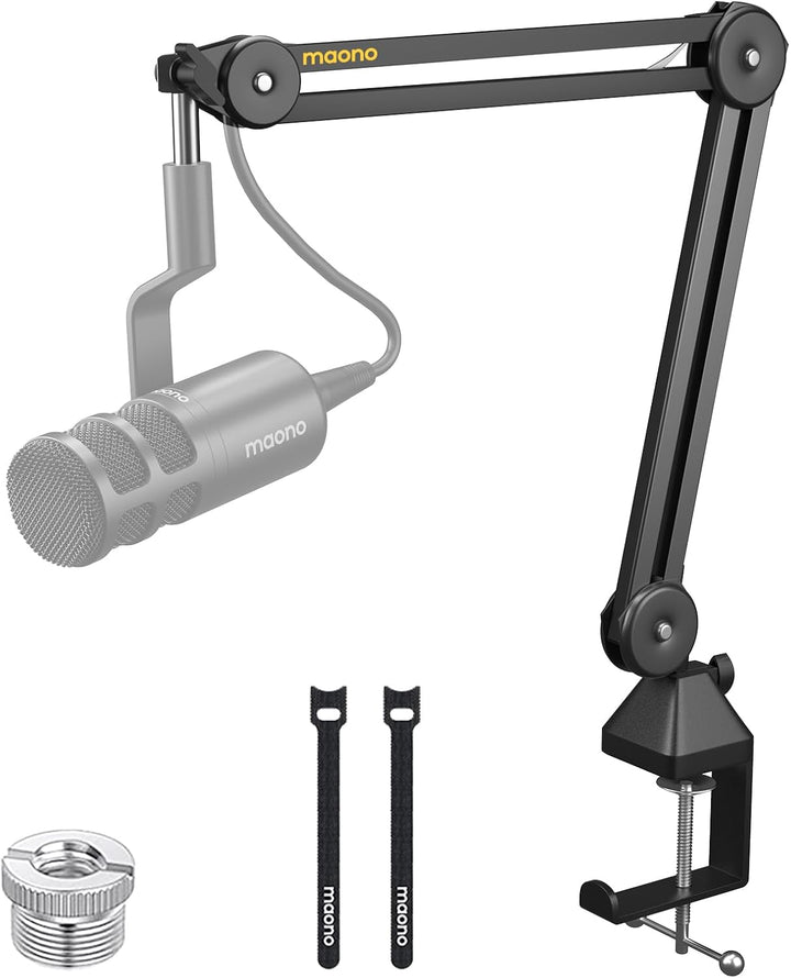 MAONO Mikrofon Arm, verstellbar mit 3/8"-5/8" Adapter, für Blue Yeti、HyperX QuadCast、SoloCast、Elgato