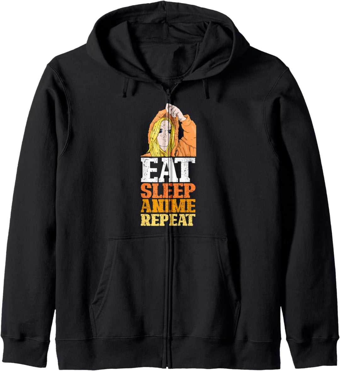 Essen Schlafen Anime Wiederholen Japanischer Otaku Anime Kapuzenjacke