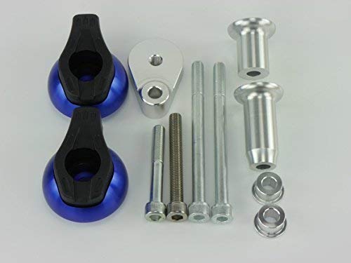 CNC Alu Sturzpads passend für Kawasaki ZX-6R ZX600P 2007-2008 blau, blau