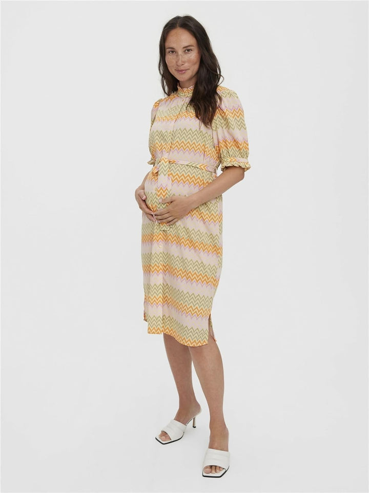 VERO MODA Female Kleid Umstands-Kleid S Orange / Sunburst, S Orange / Sunburst