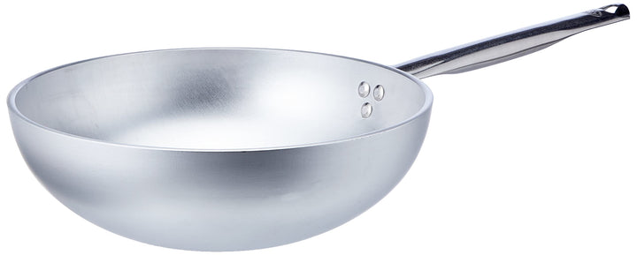 Pentole Agnelli Wok Induktion, Aluminium, mit Boden, Griff aus Edelstahl, Silber 28 cm Silber/schwar