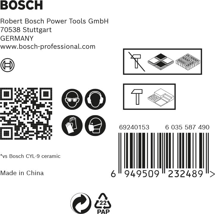 Bosch Professional 5tlg. Expert HEX-9/CYL-3 HardCeramic Bohrer Set (für Dachziegel, Fliesen, Ø 6 mm,
