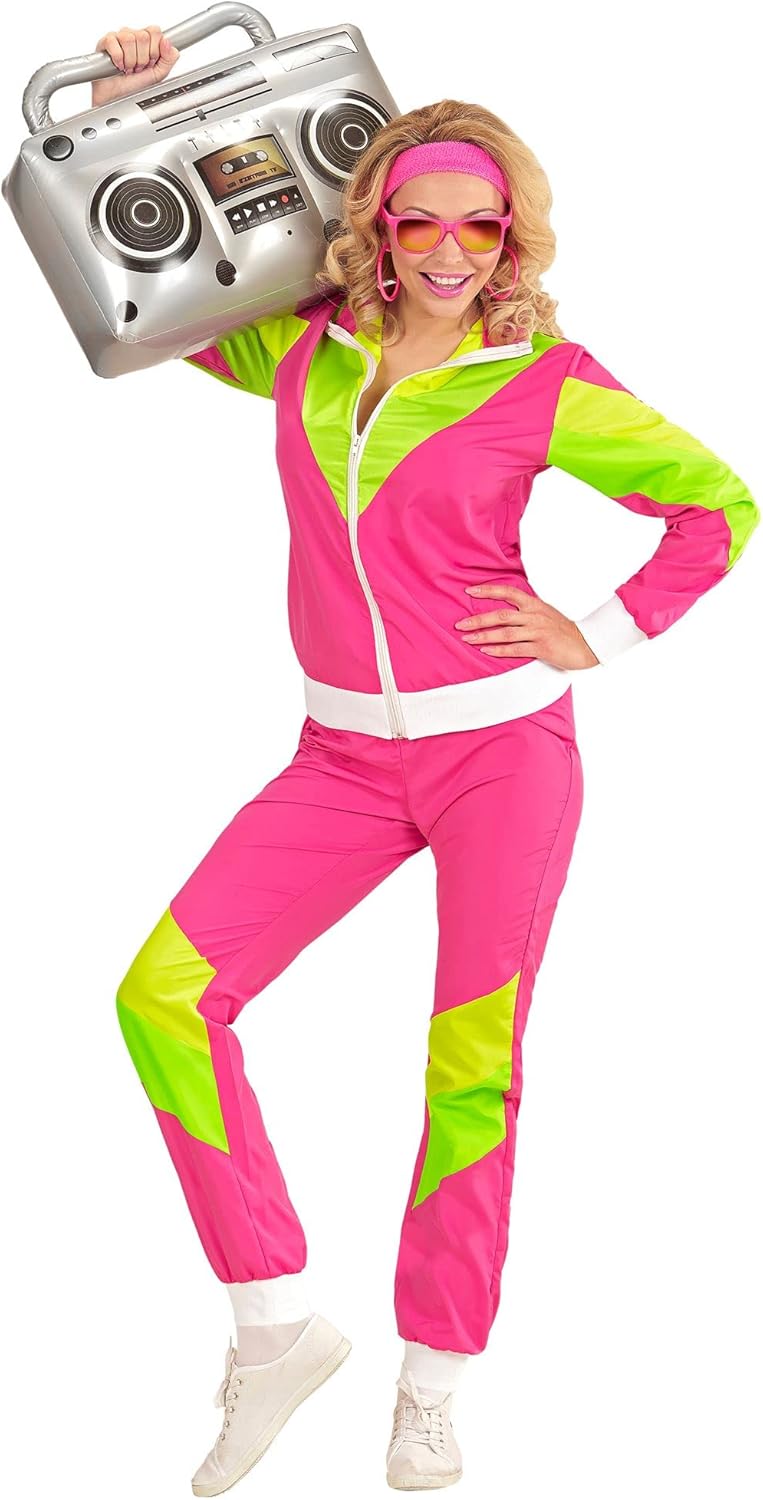 W WIDMANN MILANO Party Fashion - Kostüm Trainingsanzug, 80er Jahre Outfit, Jogginganzug, Bad Taste O