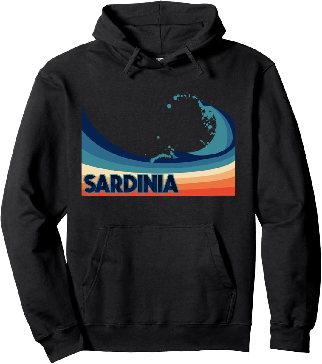 Sardinien, Italien, Retro, italienisches Segel- und Angelurlaub Pullover Hoodie