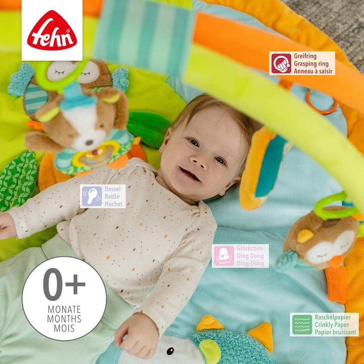 Fehn 071559 3-D-Activity-Decke Sleeping Forest / Spielbogen mit 5 abnehmbaren Spielzeugen für Babys