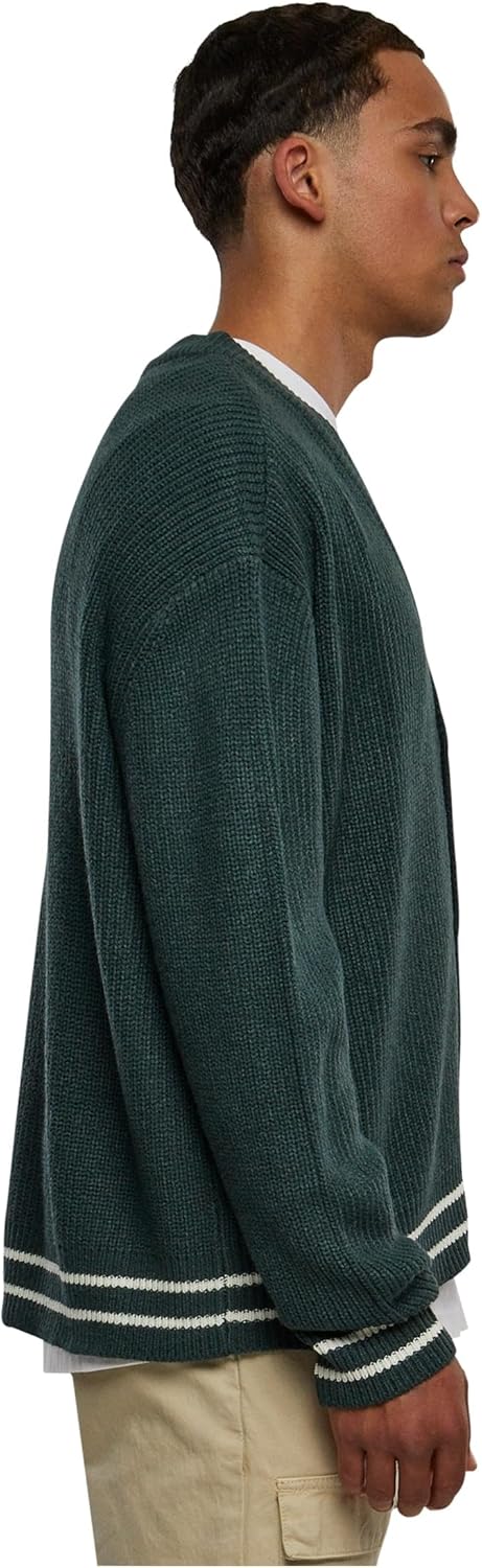 Urban Classics Sporty Boxy Cardigan, modische Herren Strickjacke in Oversize Fit Passform, erhältlic