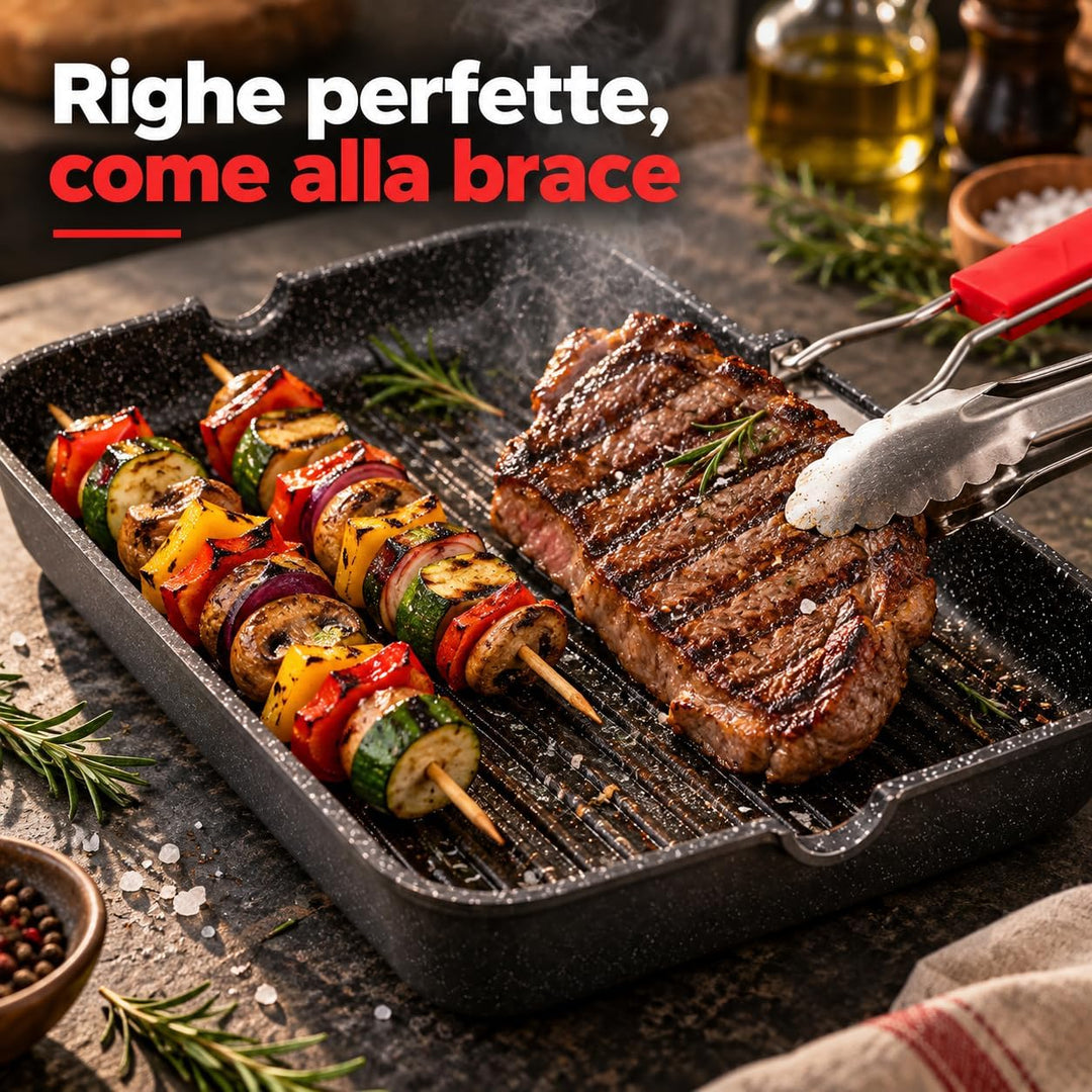 Moneta Grillpfanne 24 x 34 cm Pro Grill mit Klappgriff auch für Induktion