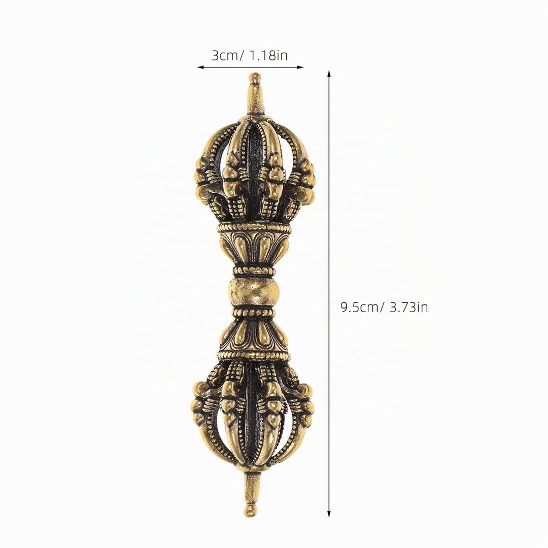 Tibetischer Vajra Dorge Antikes Messing Dorje Vajra Stössel Vier Stränge Dämonenstössel Buddhismus R