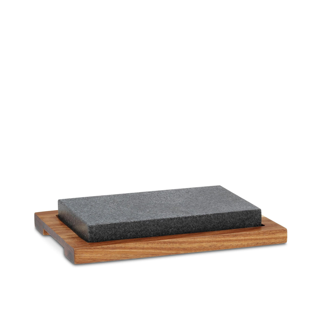 kela Country Heisser Stein mit Servierplatte, Steingrill, Lavastein Steakbrett, Hot Stone Grill, dun