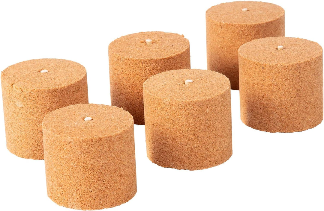 Novaliv 6X Holzspäne Brennelemente für Gartenfackel Wachsrollen für Gartenfackeln - Flackernder Feue