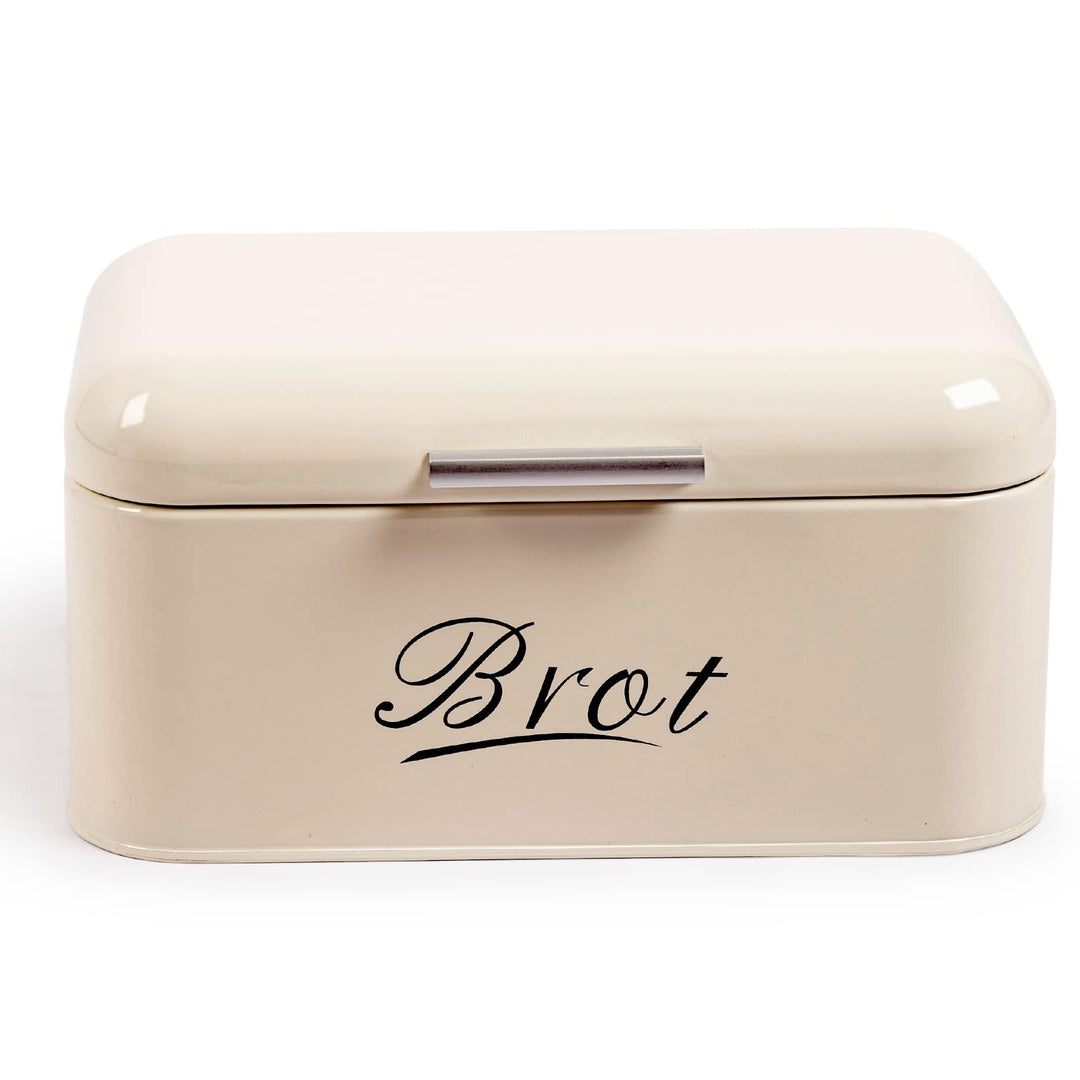 Theo&Cleo Brotkasten mit Deckel, Grosser Knäckebrot Box aus Metall, Brotaufbewahrungsbox Bread box,