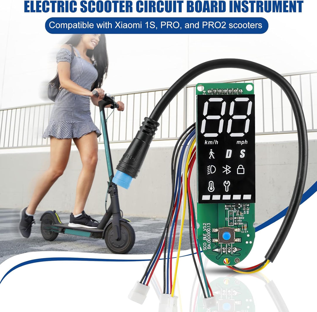 Elektroroller Dashboard für Xiaomi 1S/Pro/Pro 2, E-Scooter Armaturenbrett mit Abdeckung, Klare Daten