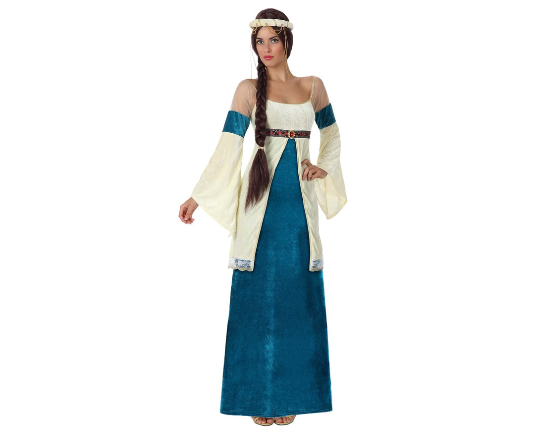 Atosa 8422259154327 - Verkleidung Dame Mittelalter blau, Erwachsene 38/40, 38/40