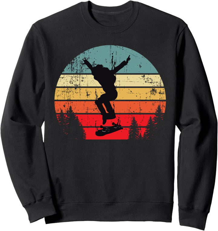 Skateboard Retro Vintage Sonnenuntergang Hüfte silhouette Sweatshirt