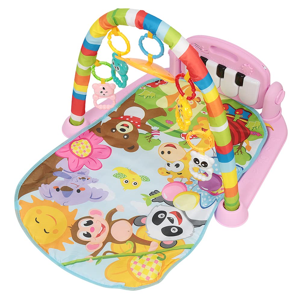 XUANYU Baby-Spielmatte, Spieldecke mit Spielbogen, Spielmatte Baby Faltbar, Lernspielzeug ab 0 Monat