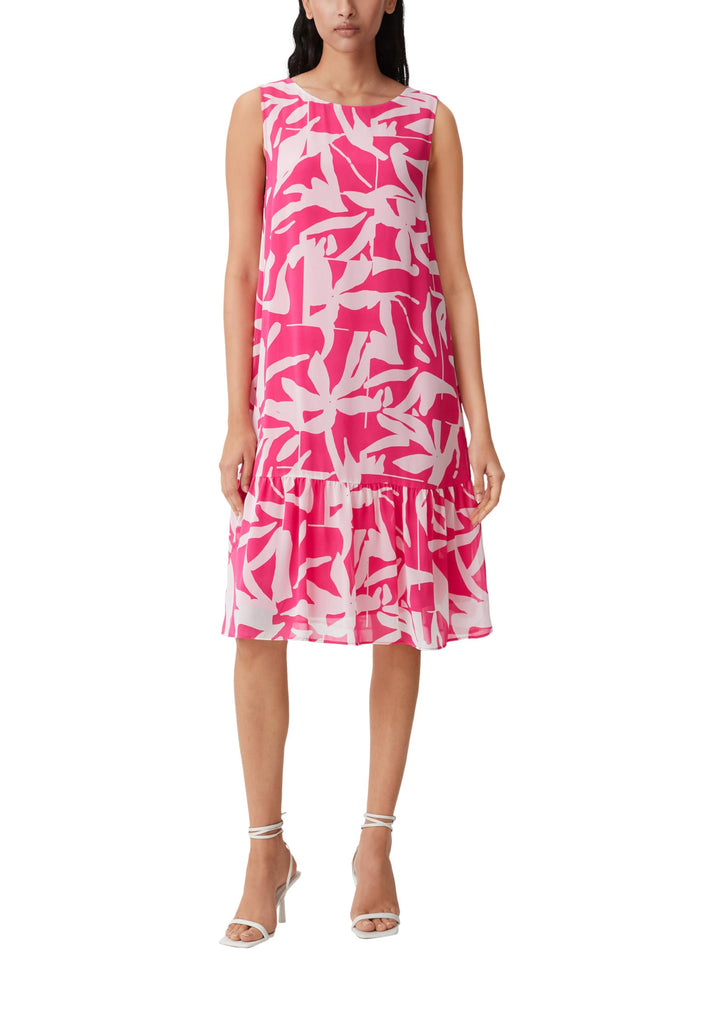Comma Damen Kleid 32 44c8 Pink|weiss, 32 44c8 Pink|weiß