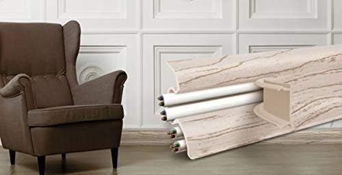 DQ-PP 10m Sockelleisten 52mm PVC Eiche Laminatleisten Fussleisten aus Kunststoff Dekore, 10m Sockell