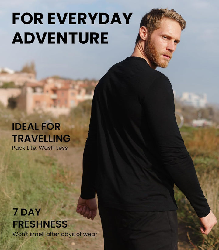 Merino.tech 100% Merino Unterwäsche Herren Set - Leicht, Mittelgewicht, Thermounterwäsche Merinowoll