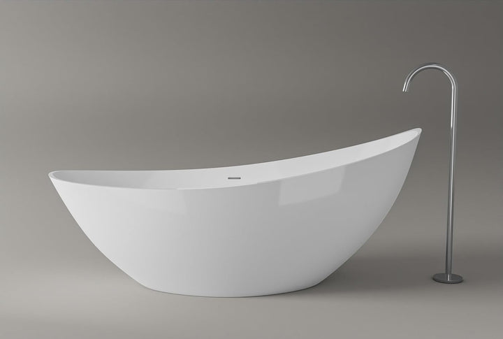 BERNSTEIN Freistehende Badewanne aus Sanitäracryl Standbadewanne Wanne mit Doppelwandiger Konstrukti
