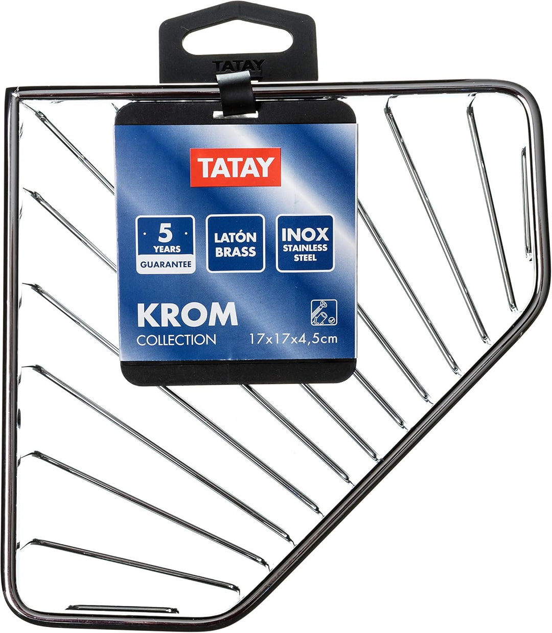 TATAY Eckkorb Krom, funktionales, praktisches Design, aus verchromtem Messing und Edelstahl. Krom -