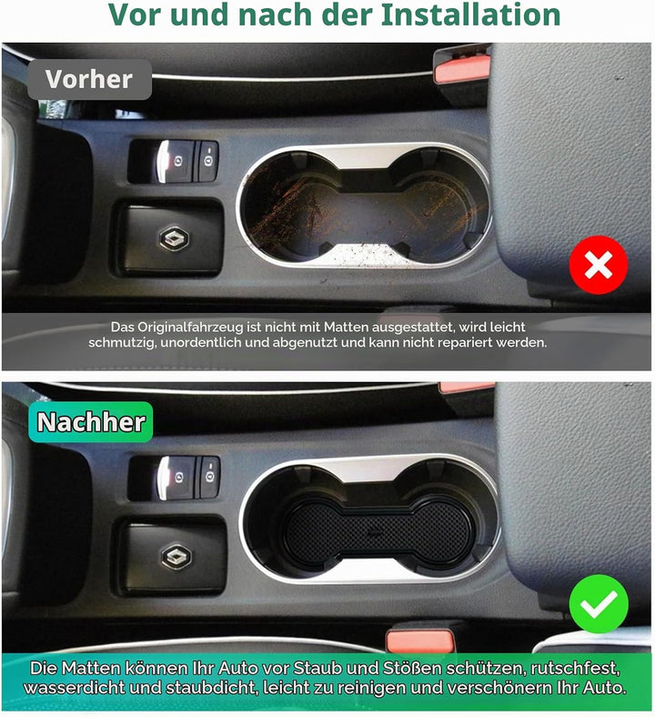 GAFAT Renaul-t Captur 2 2020-2022 2023 Antirutschmatten, Captur 2 Gummimatten, Mittelkonsole Getränk