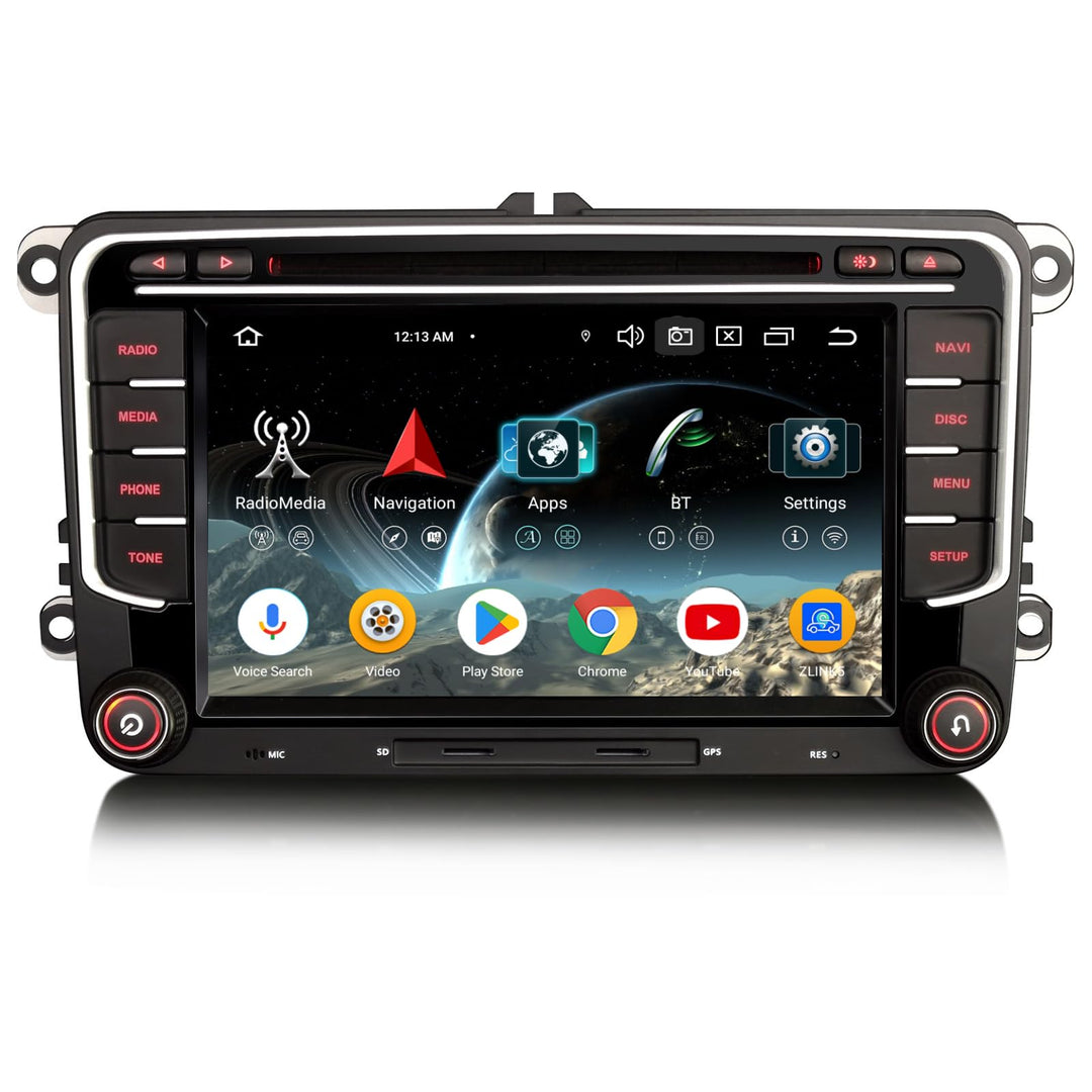 Erisin Android 14 Acht-Kern 4GB+64GB DAB+ Autoradio DVD Für VW Golf 5 Golf 6 Passat B6 Tiguan Touran