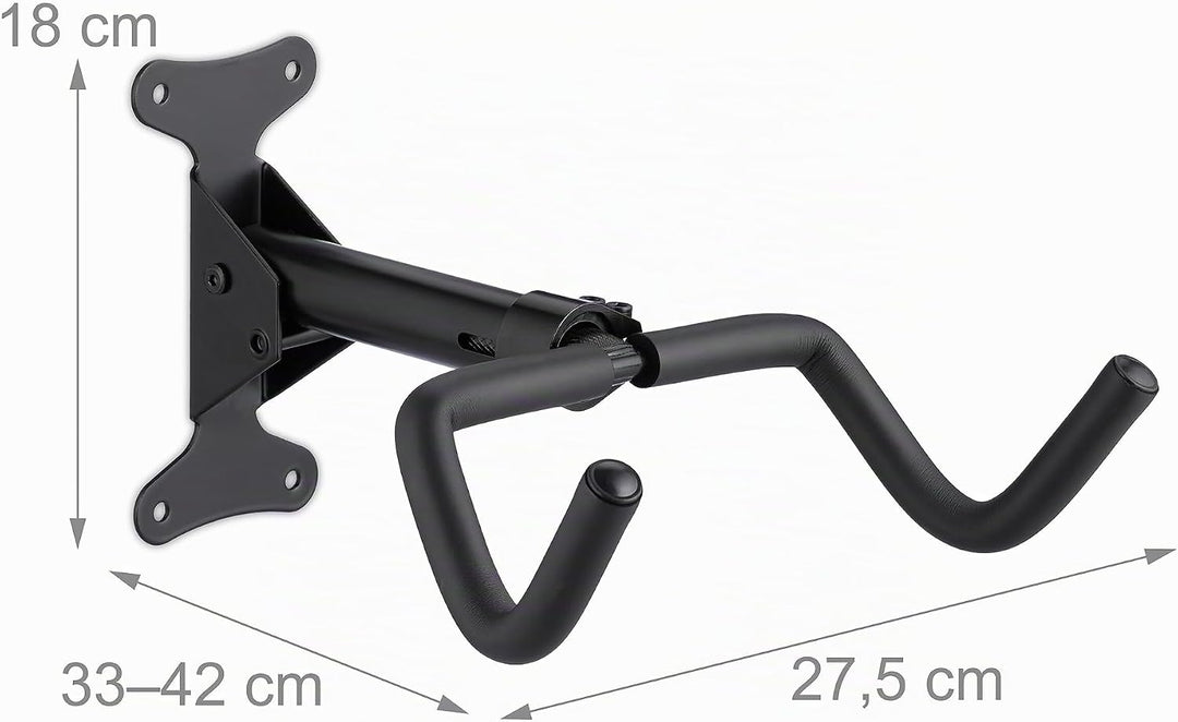 Relaxdays Fahrrad Wandhalterung, klappbar, 50 kg, Wohnung &amp; Keller, HBT: 18x27,5x33 cm, Fahrradhalte