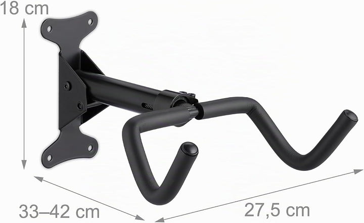 Relaxdays Fahrrad Wandhalterung, klappbar, 50 kg, Wohnung &amp; Keller, HBT: 18x27,5x33 cm, Fahrradhalte