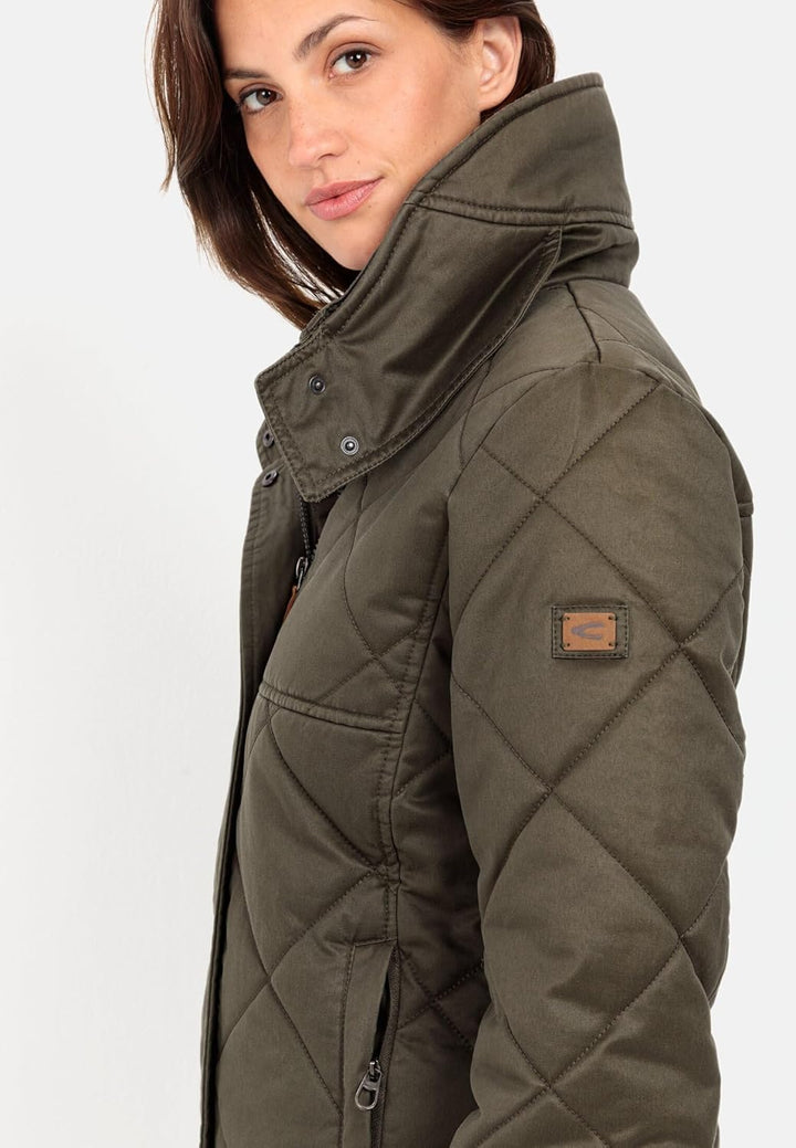 camel active Damen Blouson mit Stehkragen im Vintage Look 36 Khaki, 36 Khaki
