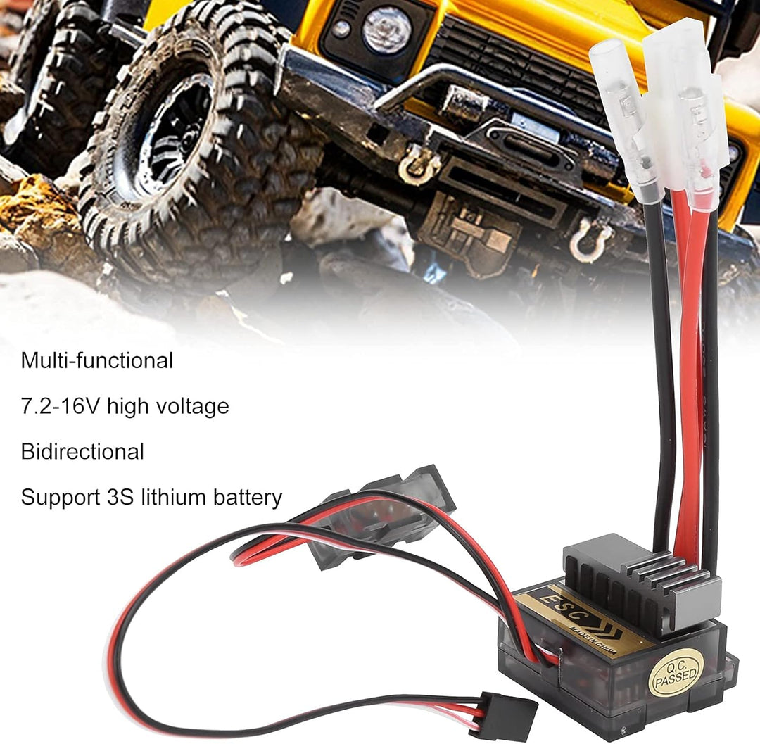 ESC RC-Bürstenregler, 7,2-16 V ESC Elektronischer Geschwindigkeitsregler Hochspannungs-Zweiwege-Gesc